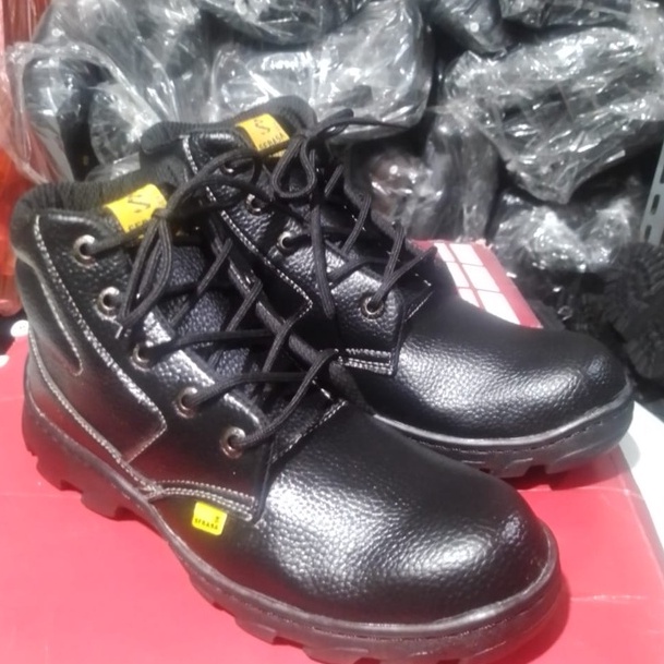 sepatu safety semi boot tali pelindung sepatu kerja