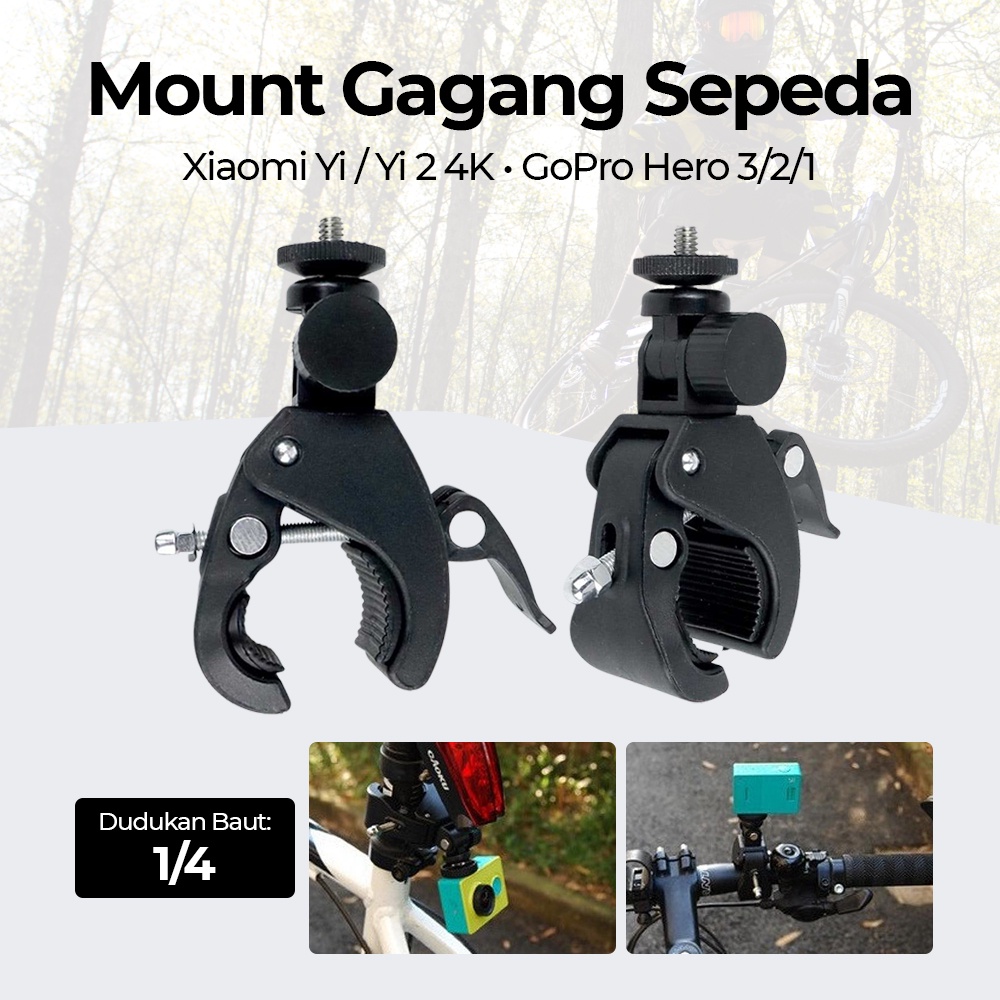 Mount Gagang Sepeda untuk Xiaomi Yi dan GoPro Hero - OMCS2YBK Black