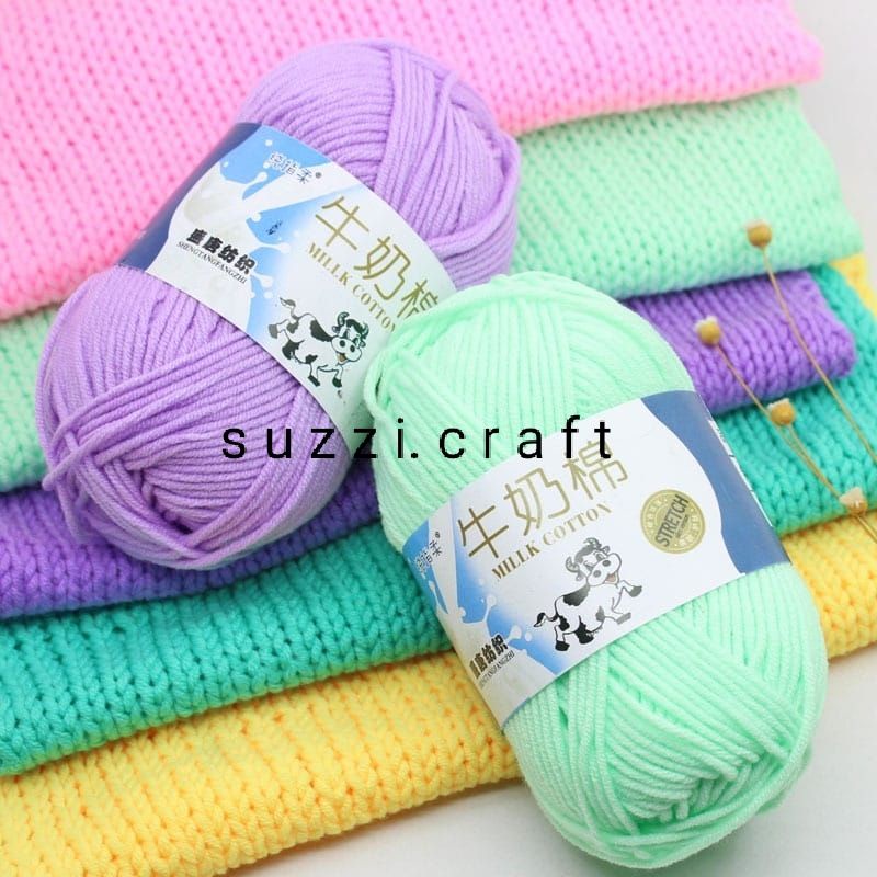 Benang rajut milk cotton import /milk cotton yarn