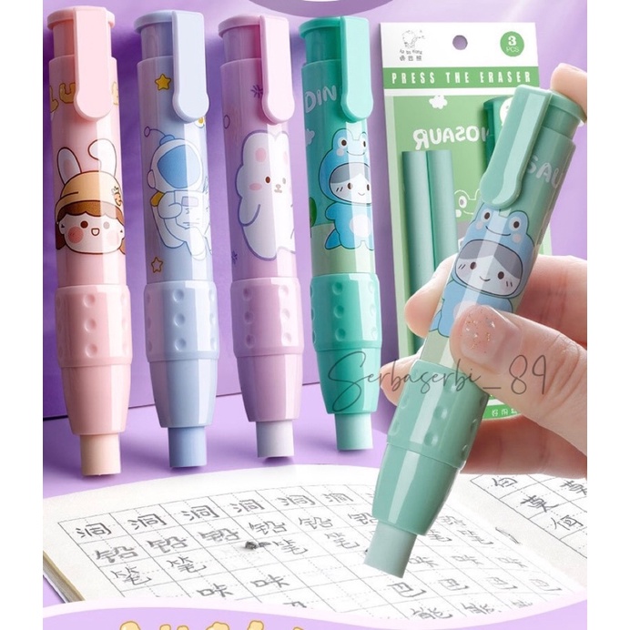 

penghapus mekanik unik bentuk pen eraser unik set isi 2 penghapus karet