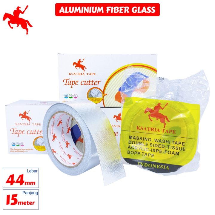 

Aluminium Fiber Glass Ksatria Tape ALUMINIUM FOIL HIGH QUALITY UNIVERSAL 44mm X 15meter [TERMURAH]