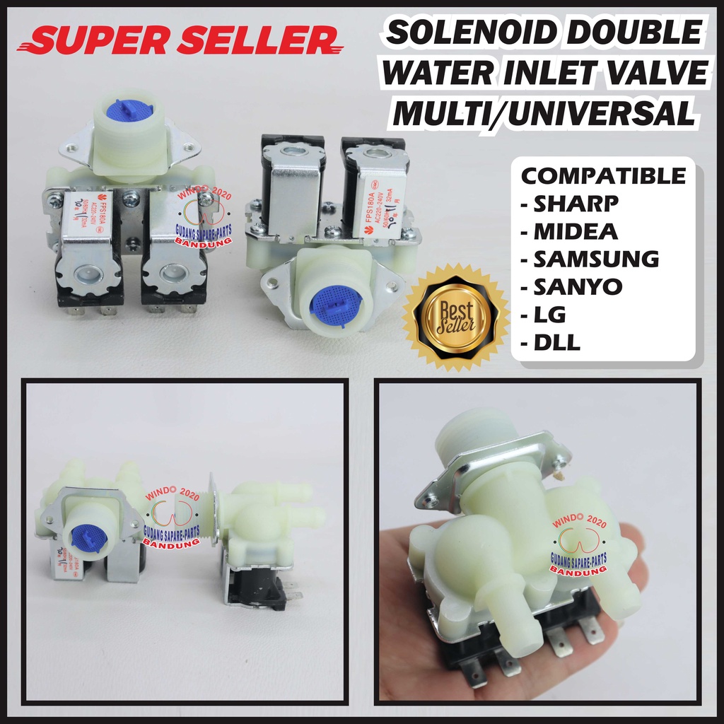 SLONOID DOUBLE MESIN CUCI | WATER INLET | OTOMATIS AIR MESIN CUCI | SOLENOID VALVE DOUBLE