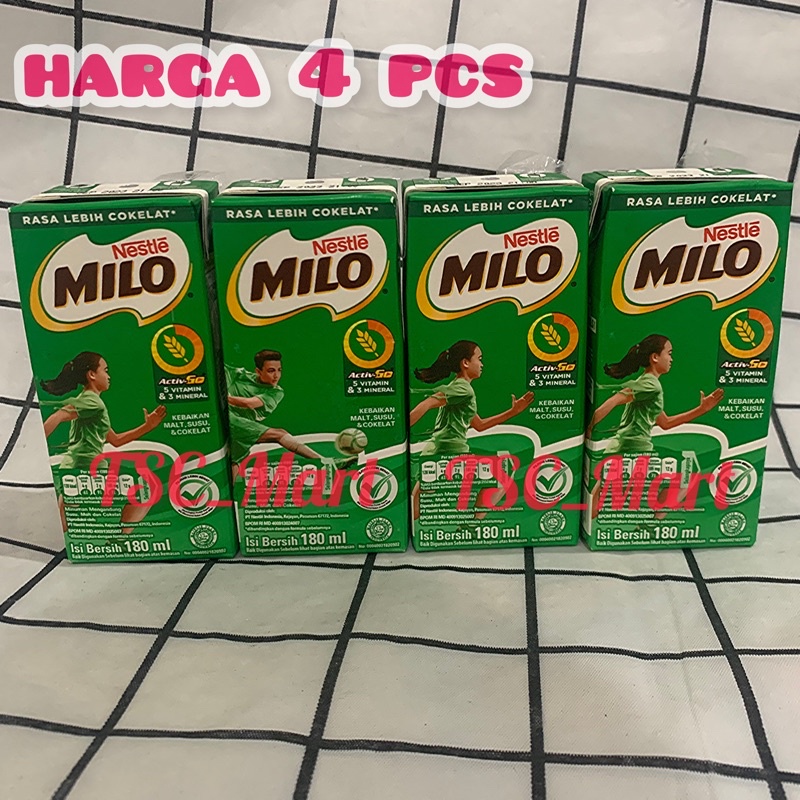 

Milo Activ-Go UHT Harga 4 pcs / Susu Cokelat 180ml / Coklat / Chocolate Milk / Milo Susu Malt Cokelat