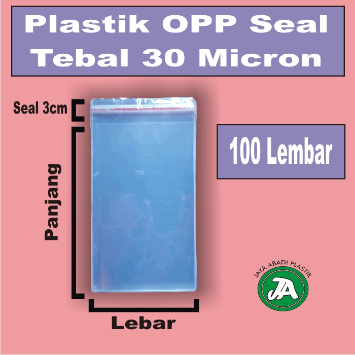

PLASTIK OPP LEM / SEAL 9 X 16 CM TEBAL 30 MICRON ISI 100 LEMBAR