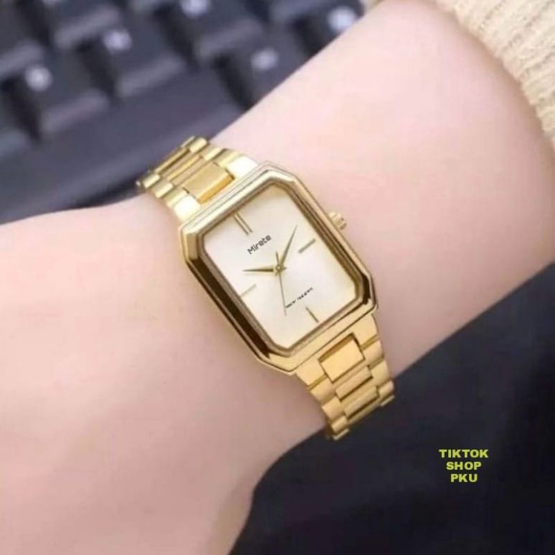 NEW COD!!! Jam Tangan Wanita Mirete Original || water resistan Murah || Rantai stainliss steel model Analog || Jam Tangan Wanita paling Kekinian Dan Terlaris || Jam Tangan Cewek Cantik || Jam Tangan wanita persegi CoD