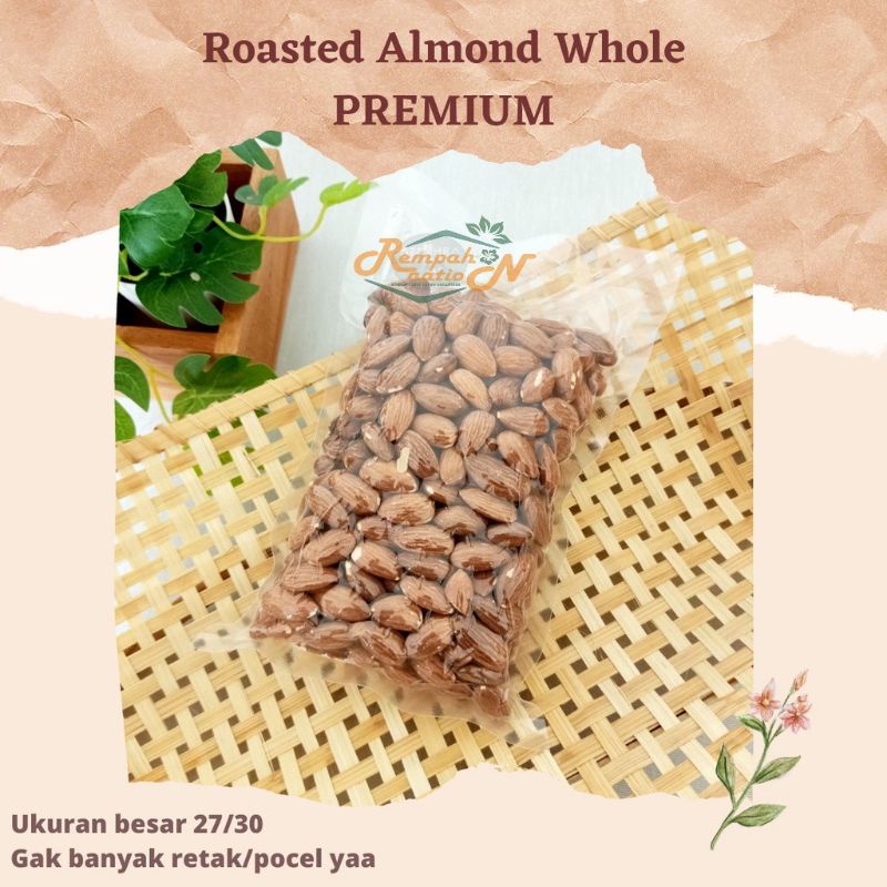 

KACANG ALMOND ROASTED - ROASTED ALMOND WHOLE PREMIUM 250 gram