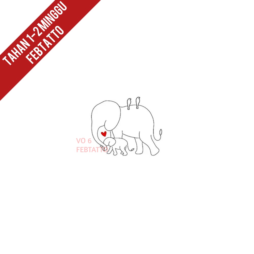 Tato Temporer tato gajah Stiker Tato - VO 6