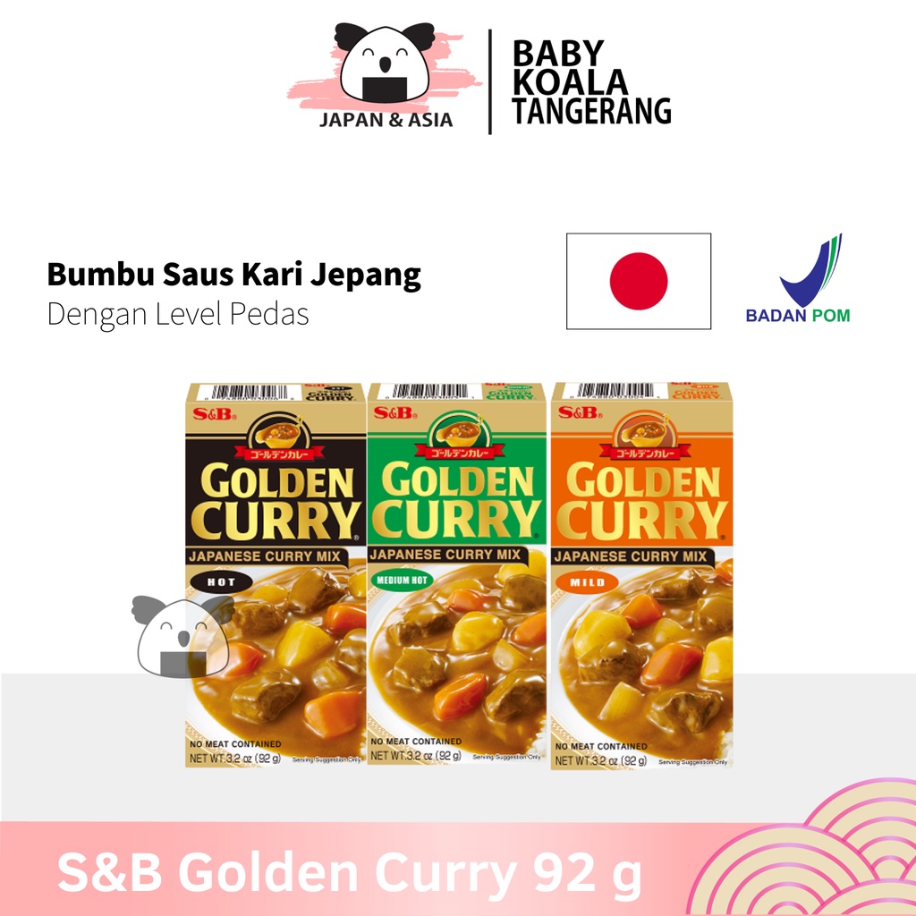 

S&B GOLDEN CURRY Mix Hot Medium Mild 92 g | Japan Cury Pedas Kare Jepang | Kari.