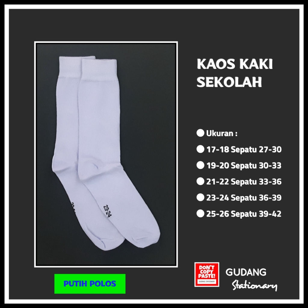 Kaos Kaki Anak Sekolah Putih