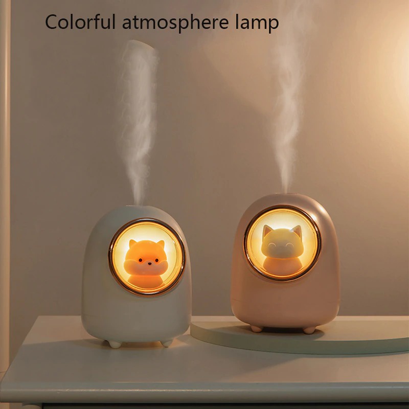 OLOEY Mini Air Humidifier Aromatherapy Oil Diffuser USB Cute Squirrel 1200mAh - M08