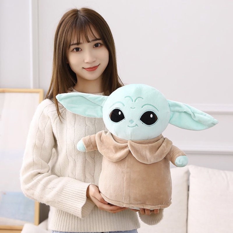 Boneka Baby Yoda 32cm Mainan Mewah Kartun Star Wars Mandalorian Bantal Boneka