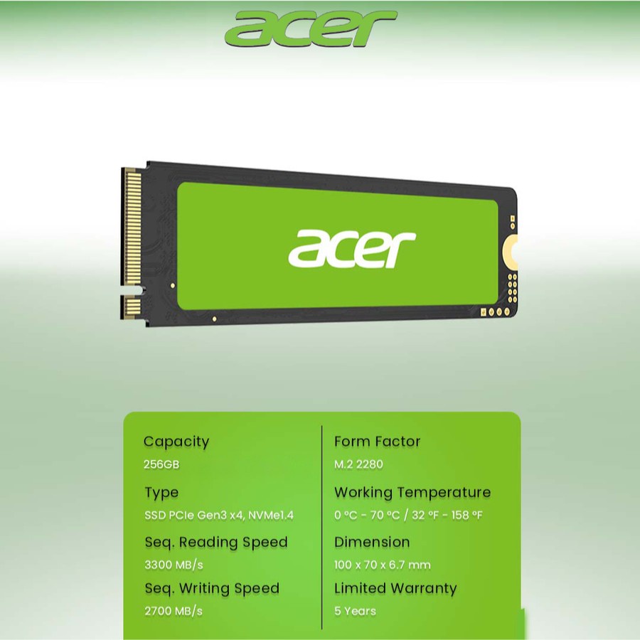 Acer FA100 SSD M.2 NVME 256GB