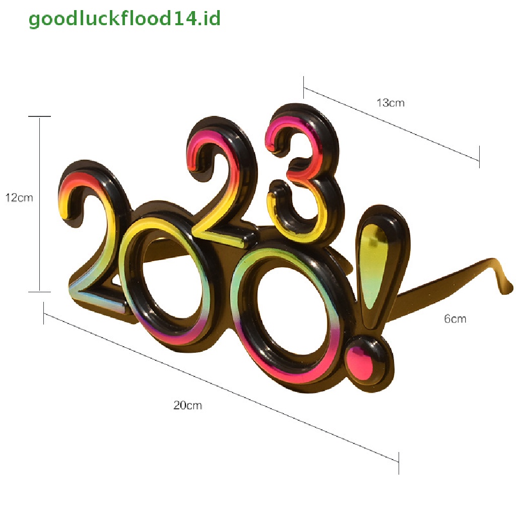 [GOOGFOUR] 2023kacamata Frame Booth Prop Happy New Year Eyeglasses Frame Kacamata Glitter Fun Frame Sunglasses Props Tahun Baru Hawa Pesta Hajatan Party Supplies [TOP]