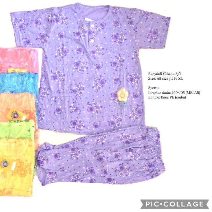ASLI BABY DOLL AMRO & THEDA CELANA 3/4 pendek dewasa piyama baju tidur babydoll bebidol abg remaja s