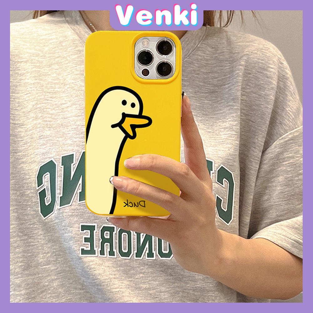 Case For iPhone 14 Pro Max Soft TPU Candy Case Cute Cartoon Duck Glossy Yellow Back Cover Camera Protection Shockproof For iPhone 13 12 11 Plus Pro Max 7 Plus X XR