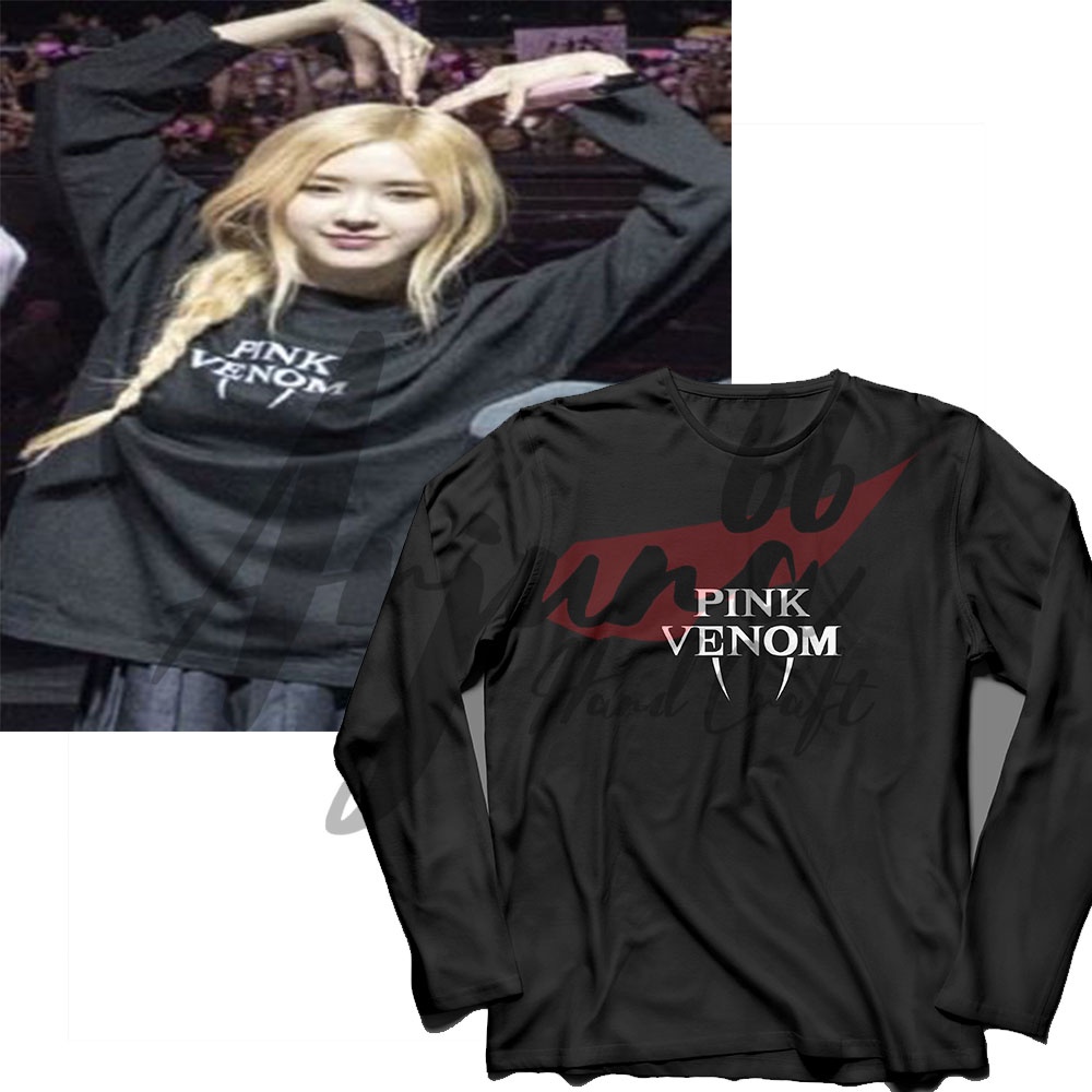 Kaos lengan panjang Blackpink jisoo pink venom