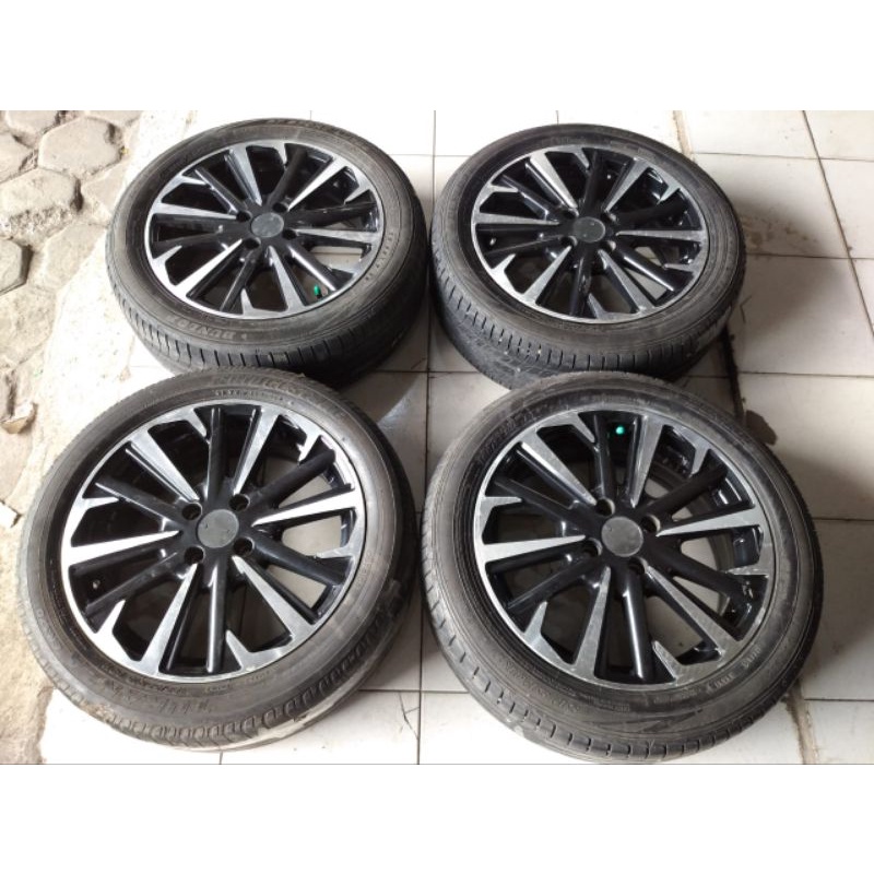velg bekas replika yaris ring 16+ban lebar 6 pcd 4x100