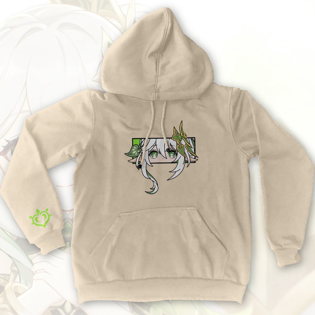 Hoodie Embroidery Nahida Cream Genshin Impact Anime Gaming Gamer Premium Unisex