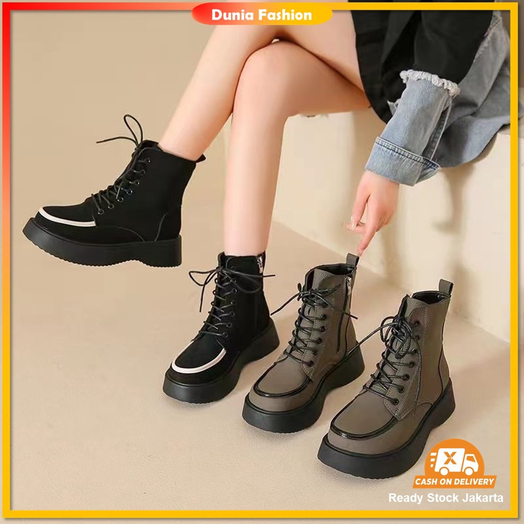 [DUNIA FASHION] Sepatu Boots Martin Wanita Import Premium Quality DF 623