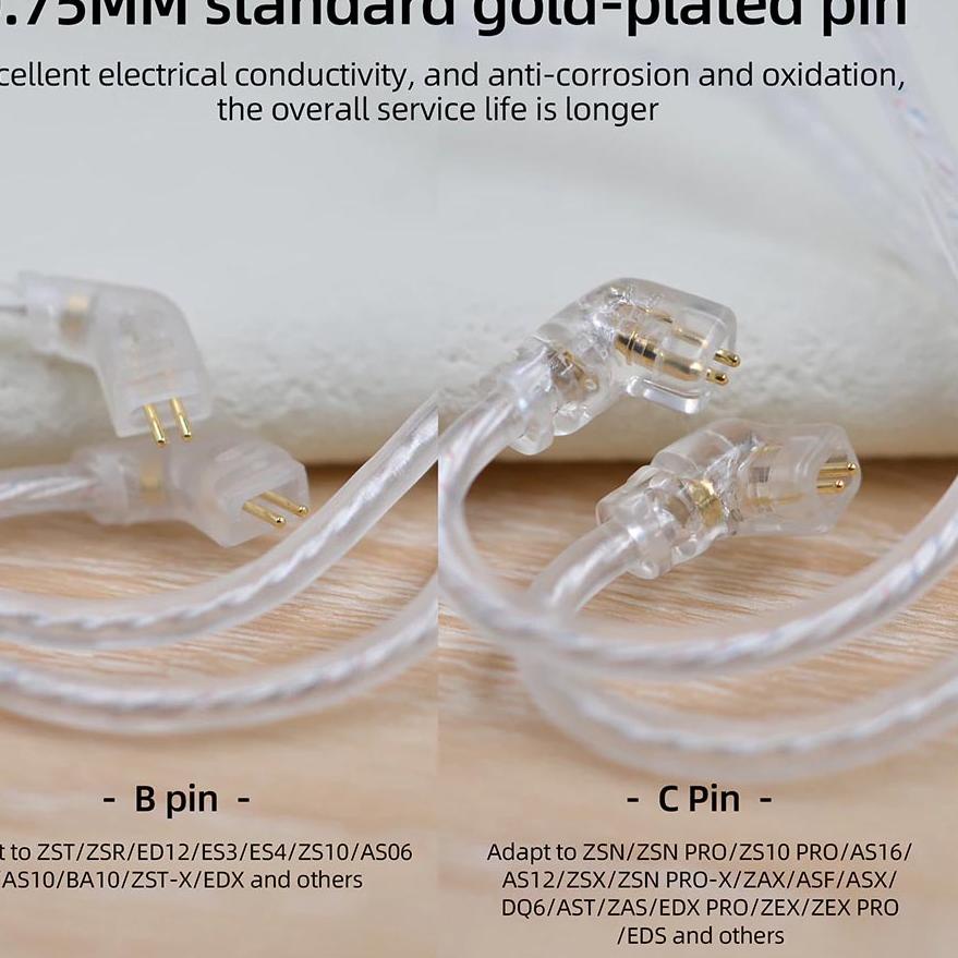 [KODE PRODUK AGCG77572] Kabel KZ ZSN PRO Kabel KZ Copper / Silver for ZS3 ZS10 PRO ZST Kabel KZ ZSN 