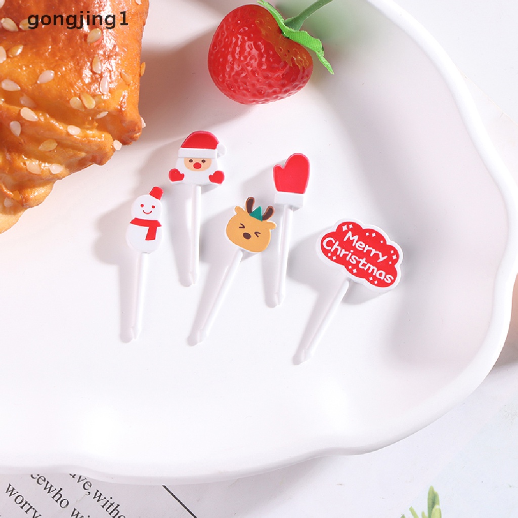 Ggg Merry Christmas Garpu Buah Kid Cake Fruit Tusuk Gigi Bento Lunch Bento Pesta ID