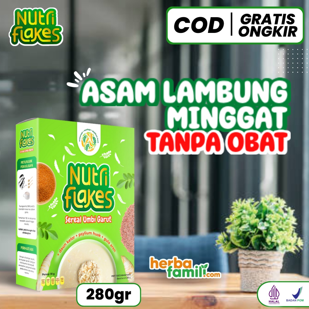 [PROMO] NUTRIFLAKES SEREAL UMBI GARUT ORIGINAL - AMPUH MENGATASI GERD, MAAG, ASAM LAMBUNG TANPA EFEK SAMPING