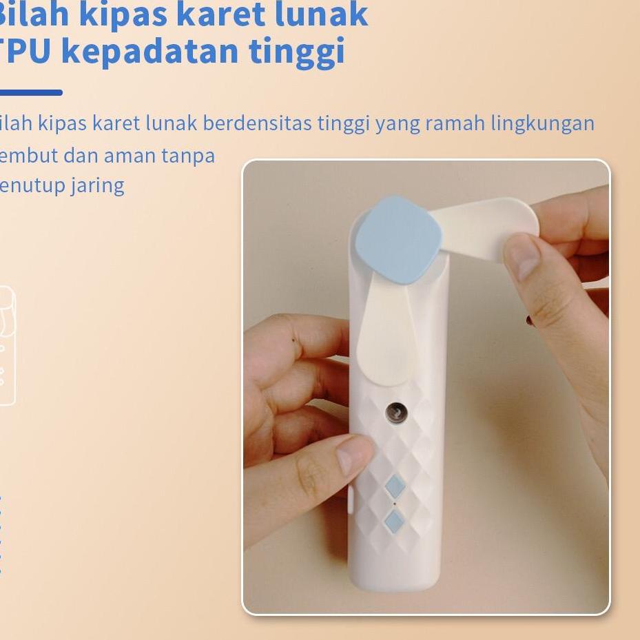 Paket Promo Kipas Angin Mini Portable Nano Spray 2 in 1 Usb Cas Genggam Bisa Di Isi Air