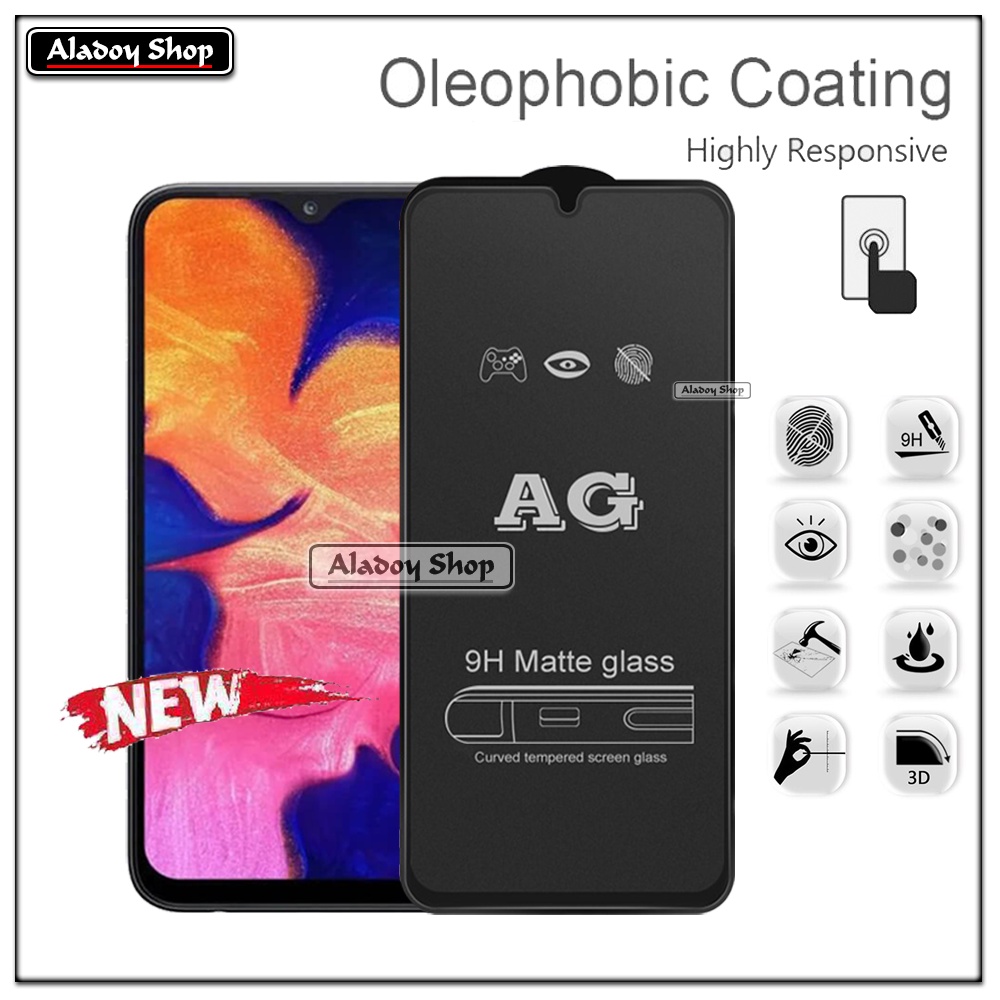 Paket 3IN1 Tempered Glass Layar Matte Anti Glare Samsung A10 Free Tempered Glass Camera dan Skin Carbon