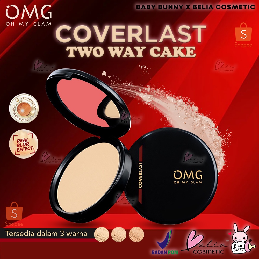 ❤ BELIA ❤ OMG Oh My Glam Coverlast Two Way Cake 12 g - Bedak Padat Kontrol Minyak Hingga 8 Jam | BPOM