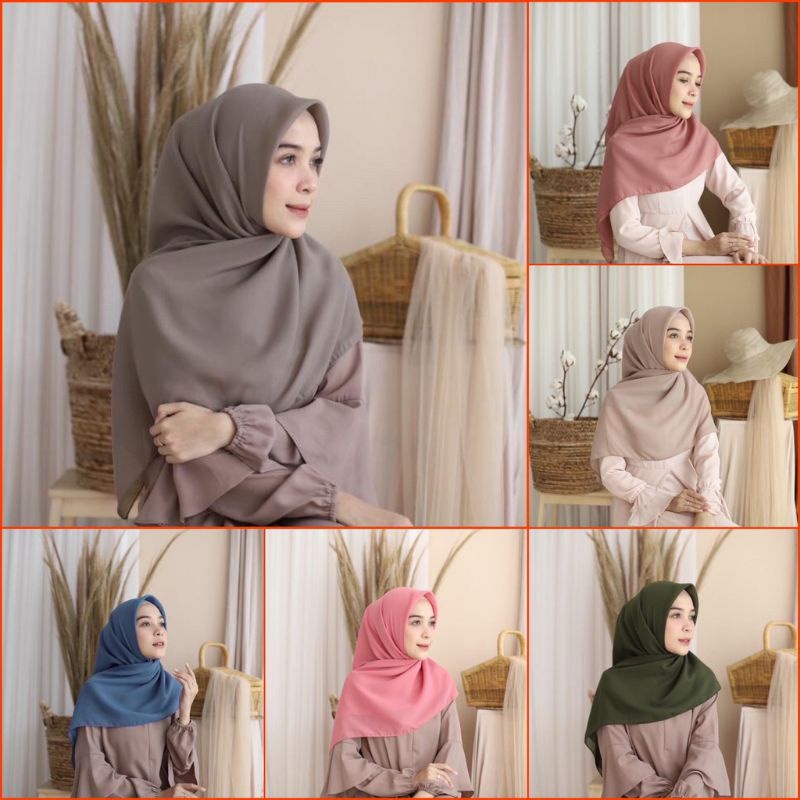 Bella Square Hijab Segiempat Polycotton Premium