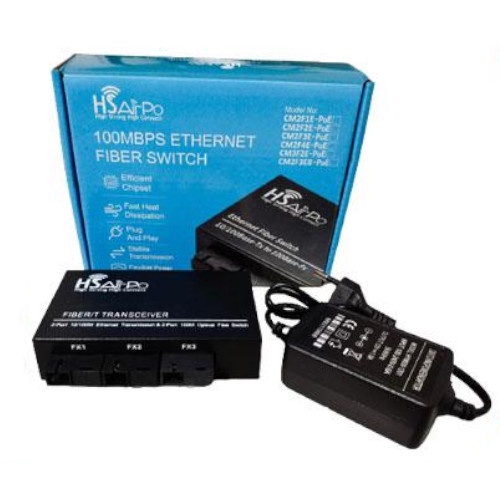 Media Converter HSAirpo CM3F3E 10/100Mbps - PoE Support