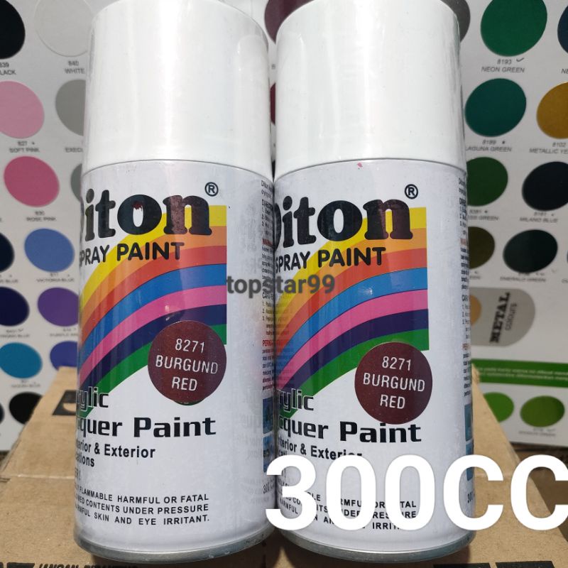 Pilok Pilox Cat Semprot Diton Burgund Red 8271 Merah Hati Gelap Metalic Metalik 300cc Spray Paint