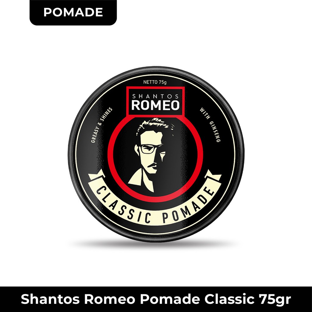 Shantos Romeo Classic Pomade Oilbased Oil Base High Shine Pomade 75gr Original Pomade Pria