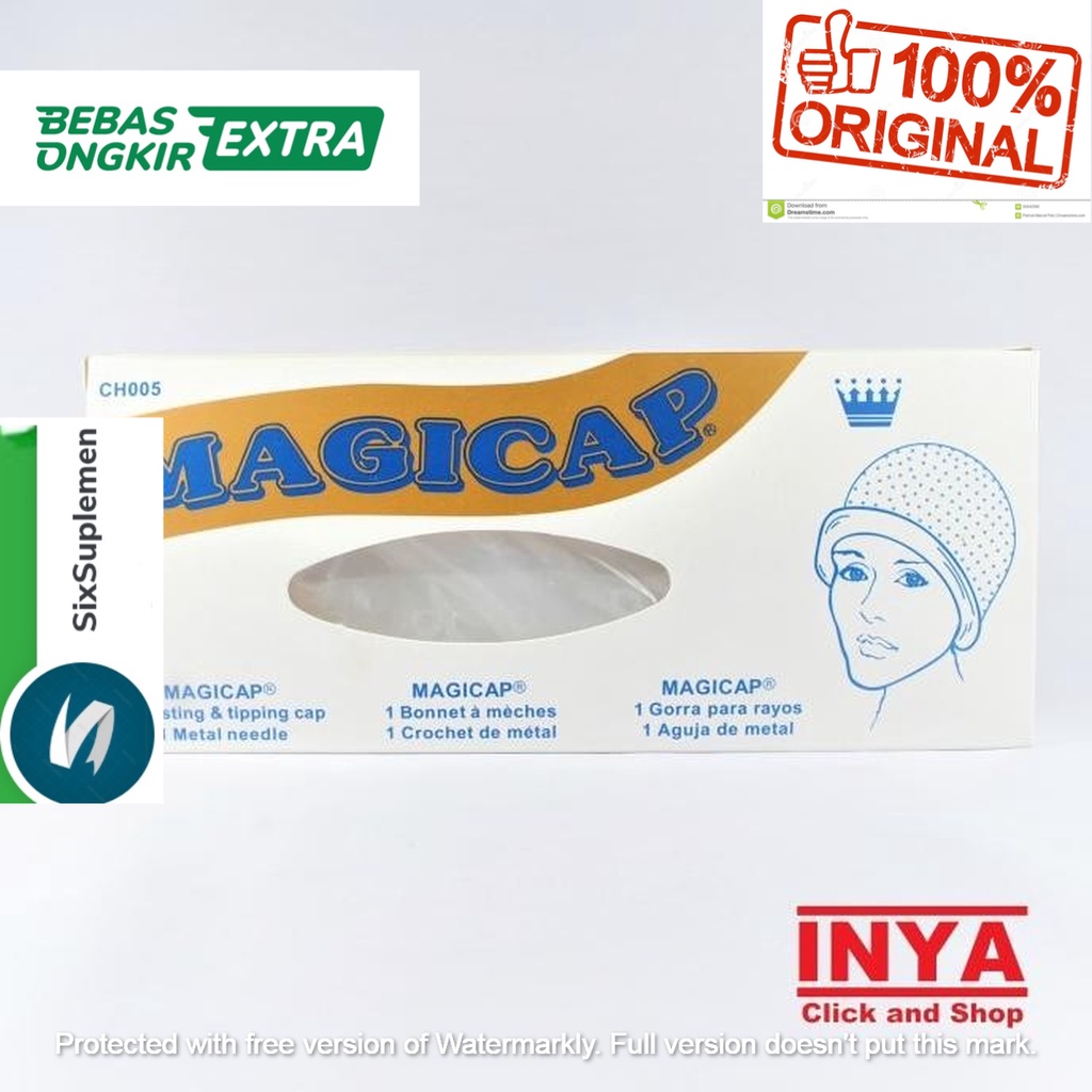 Topi Magicap Highlight Karet Silicone / Cat Rambut + Kaitan (kotak karet)