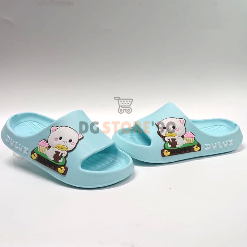 New - Sandal Anak Perempuan Model Selop Karakter KUCING Gemoy - Uk 30-35