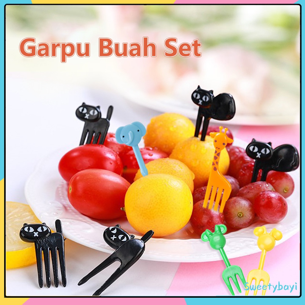 Sweetybayi Garpu buah ulang tahun Tusukan bento Garpu buah Garpu plastik