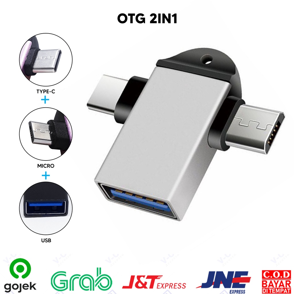 Jual Otg In Micro Usb Dan Type C Otg Micro Usb Otg Type C Bahan Besi Shopee Indonesia