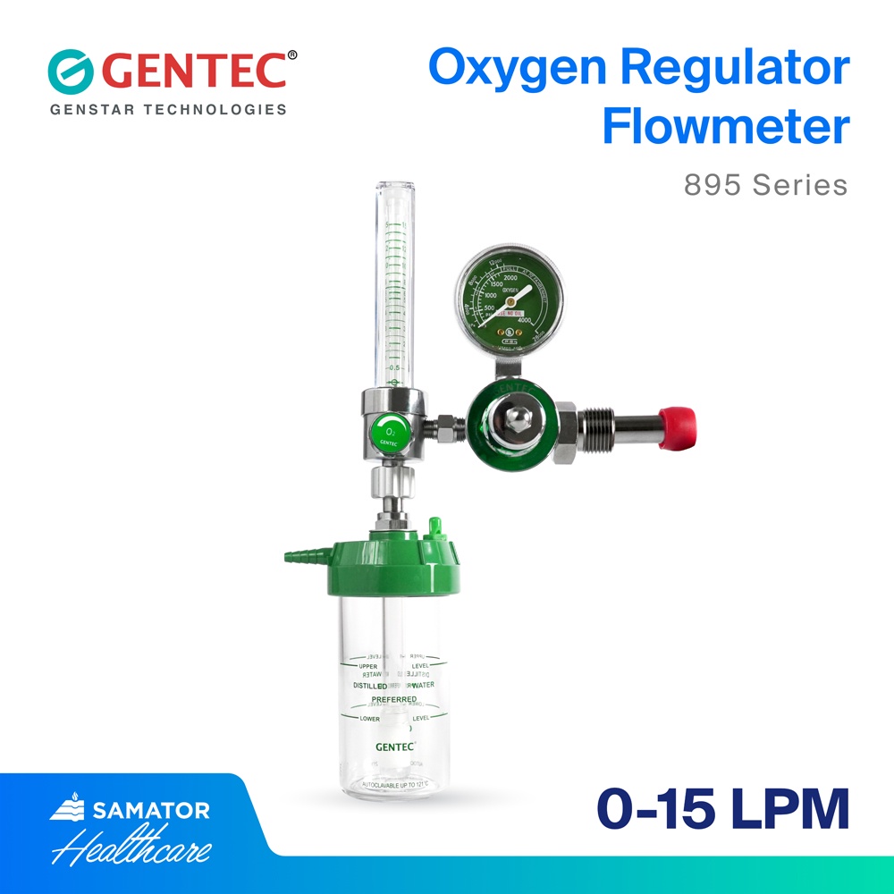 Gentec Oxygen/Oksigen Medis Regulator Flowmeter 895 Series (0-15 LPM)