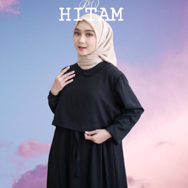 Gamis Remaja Terbaru (SABINA DRESS) BUSUI Cringkle Airflow Model Kekinian Trendt 2023 Fashion Muslim Style Viral Termurah