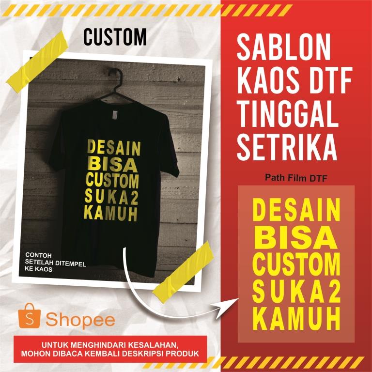Sablon Kaos DTF "Thailook" Satuan Custom A3, Full Colour Tinggal Setrika