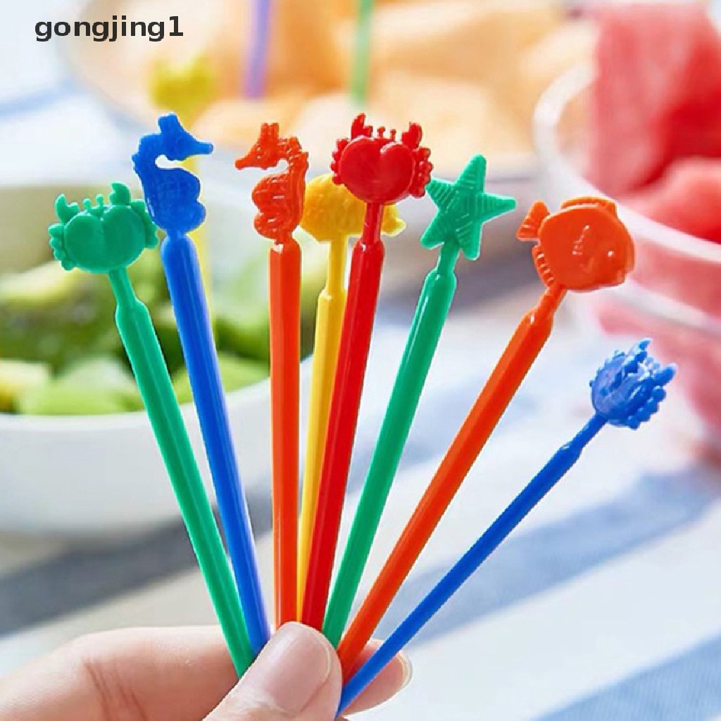 Ggg 18Pcs Garpu Buah Kartun Garpu Kotak Bento Garpu Gaya Laut Buah Kue Dessert Forks ID