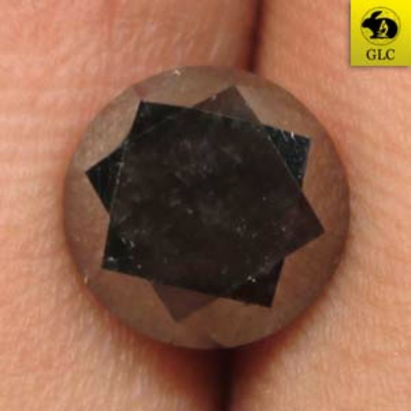 DI-015 Batu Permata Black Diamond Berlian Hitam Bulat Belgia Natural 2.25 Ct. & Sertifikat