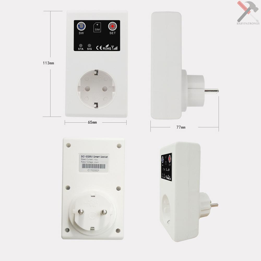 Gsm Intelligent Power Socket Call SMS APP Remote Control Switch Pompa Router Alat Listrik Stop Kontak Cerdas