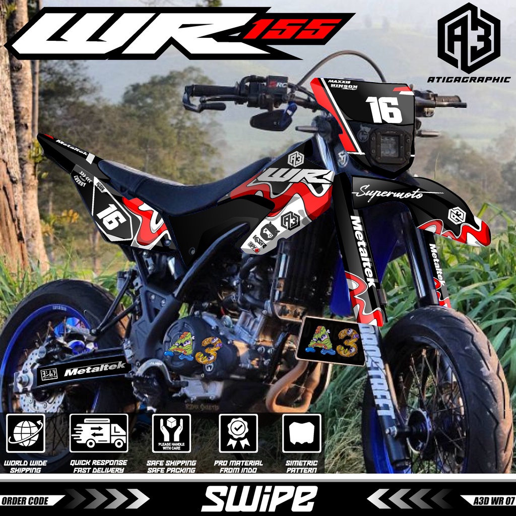 Decal WR 155 Full Body Bebas Custom variasi decal WR155 terbaru keren dekal wr hologram pelangi A3D 