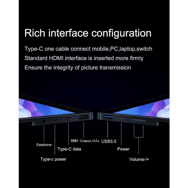 WEICHENSI Monitor portable OLED 15.6 inch 3840x2160 4K Touch screen