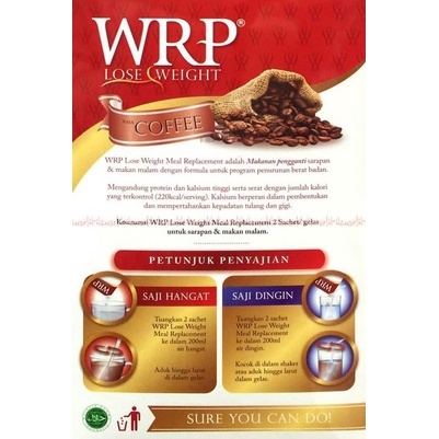 WRP Meal Replacement Lose Weight isi 6 Sachet COKLAT STRAWBERRY KOPI SEREAL MOCCA GREEN TEA DIET 324 G  (6 Sachet) / SUSU WRP / ACTIVE BODY SHAPE / ACTIVE BODYSHAPE
