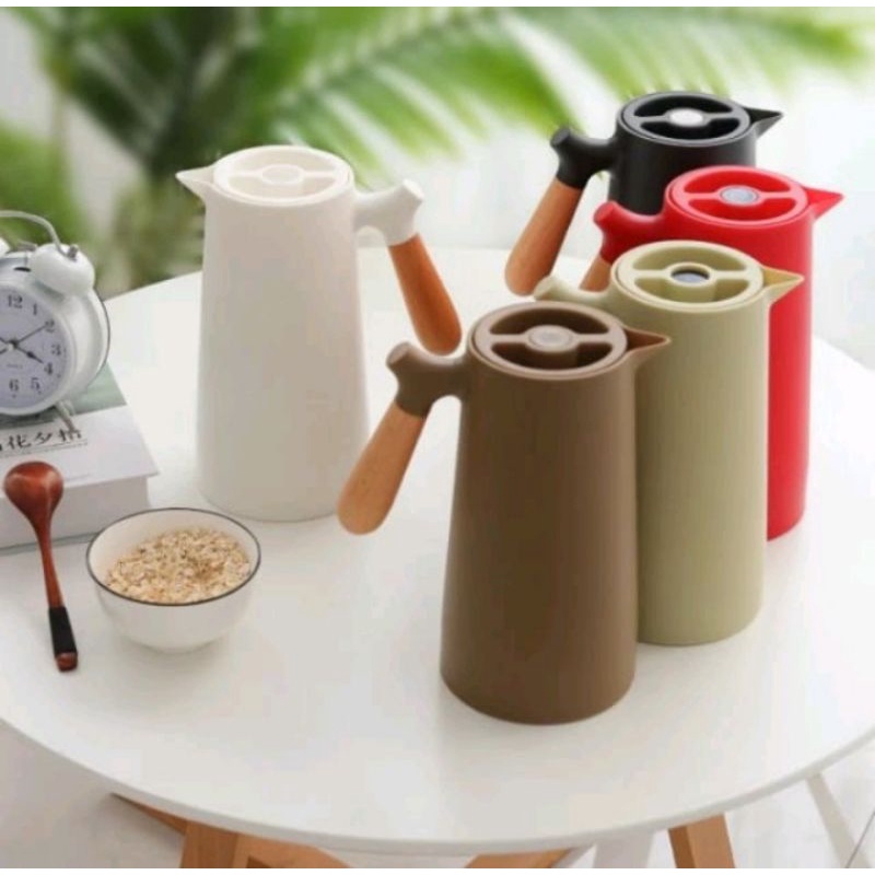 TEKO KACA AIR PANAS GAGANG KAYU WATER JUG TAHAN PANAS