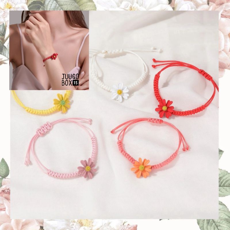 G6 - Gelang Tali Bunga Daisy Flower PMO Peaceminusone GD GDragon RED Korea Korean Style