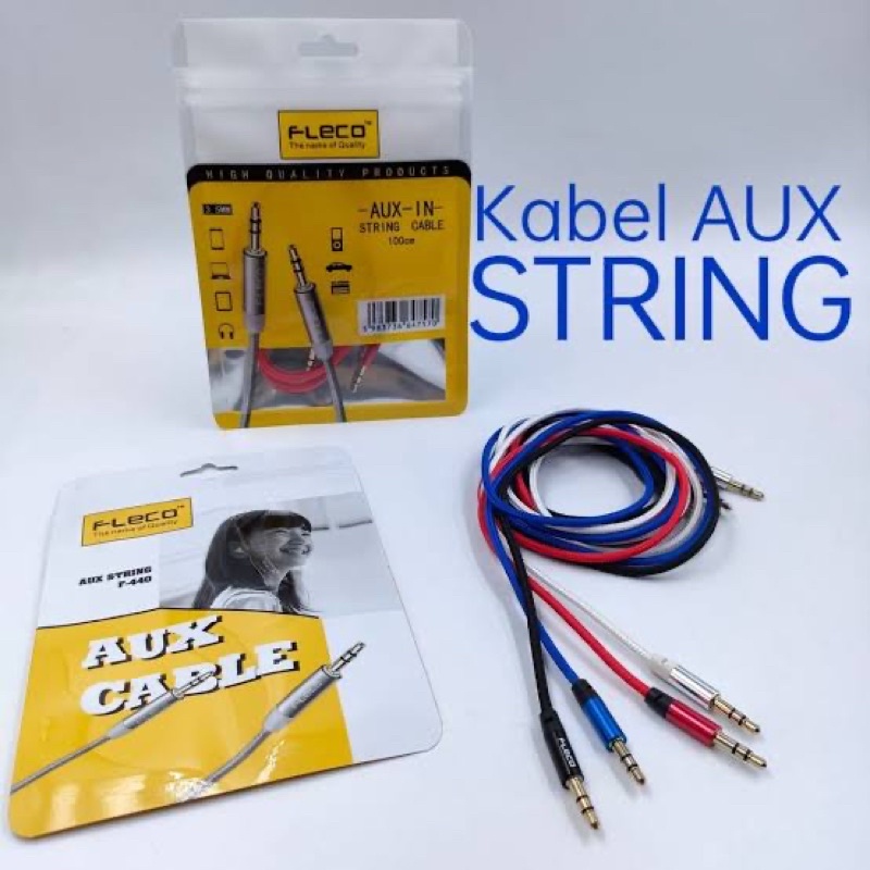 Original fleco Kabel Converter Aux Sambungan Audio Nylon String