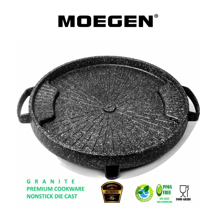 Bulgogi Pan Moegen 32Cm Grill Panggangan Bbq Tanpa Tutup Kaca